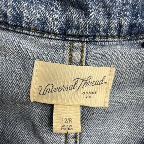 NEW Women's 12/R Long Sleeve Utility Baggy Denim Jumpsuit Universal Thread k955 - Picture 6 of 9